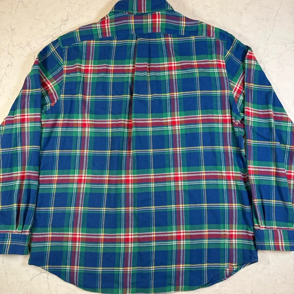 Polo Ralph Lauren Classic Fit Performance Flannel Shirt XXL Blue Plaid Long Slee